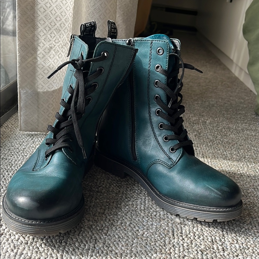 Remonte Dark Teal Combat Boots